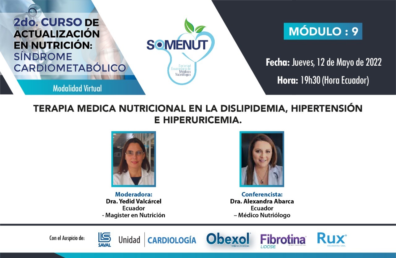 Terapia médica nutricional en dislipidemia, hipertensión e hiperuricemia