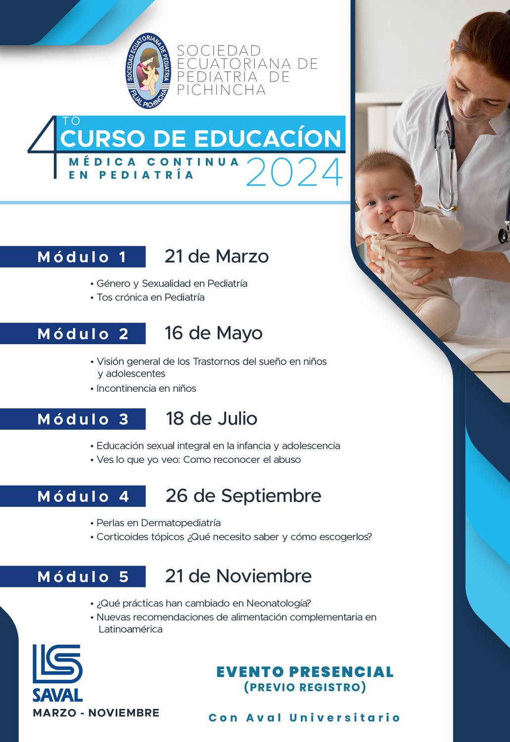 Cuarto Curso de Educación Continua en Pediatría