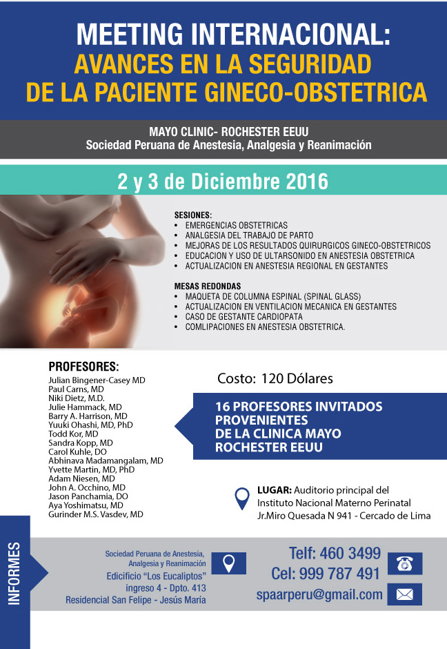 Encuentro internacional para la seguridad de la paciente gineco-obstétrica