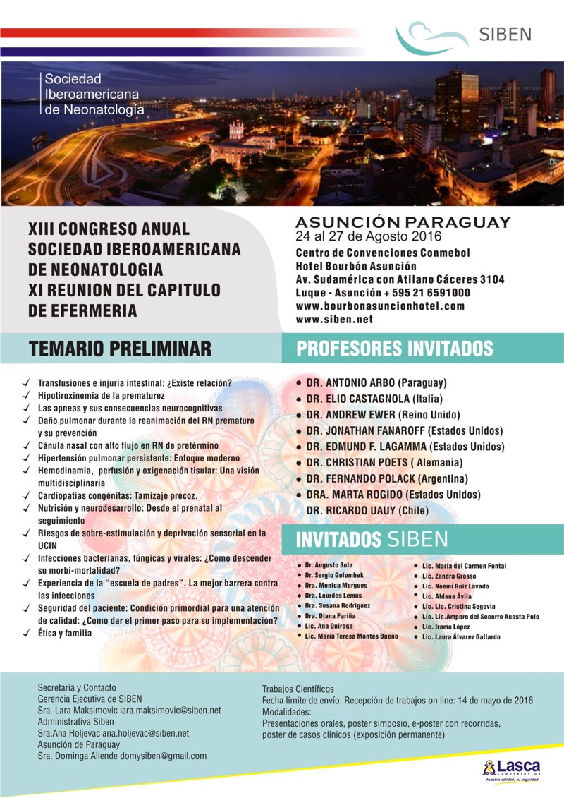 XIII Congreso de neonatología SIBEN
