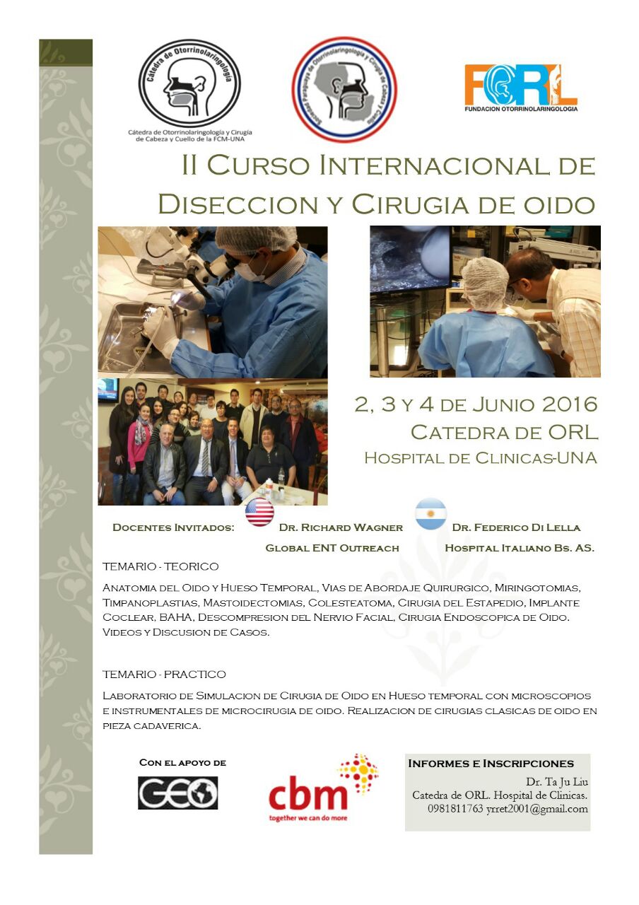 II curso internacional de disección y cirugía de oído