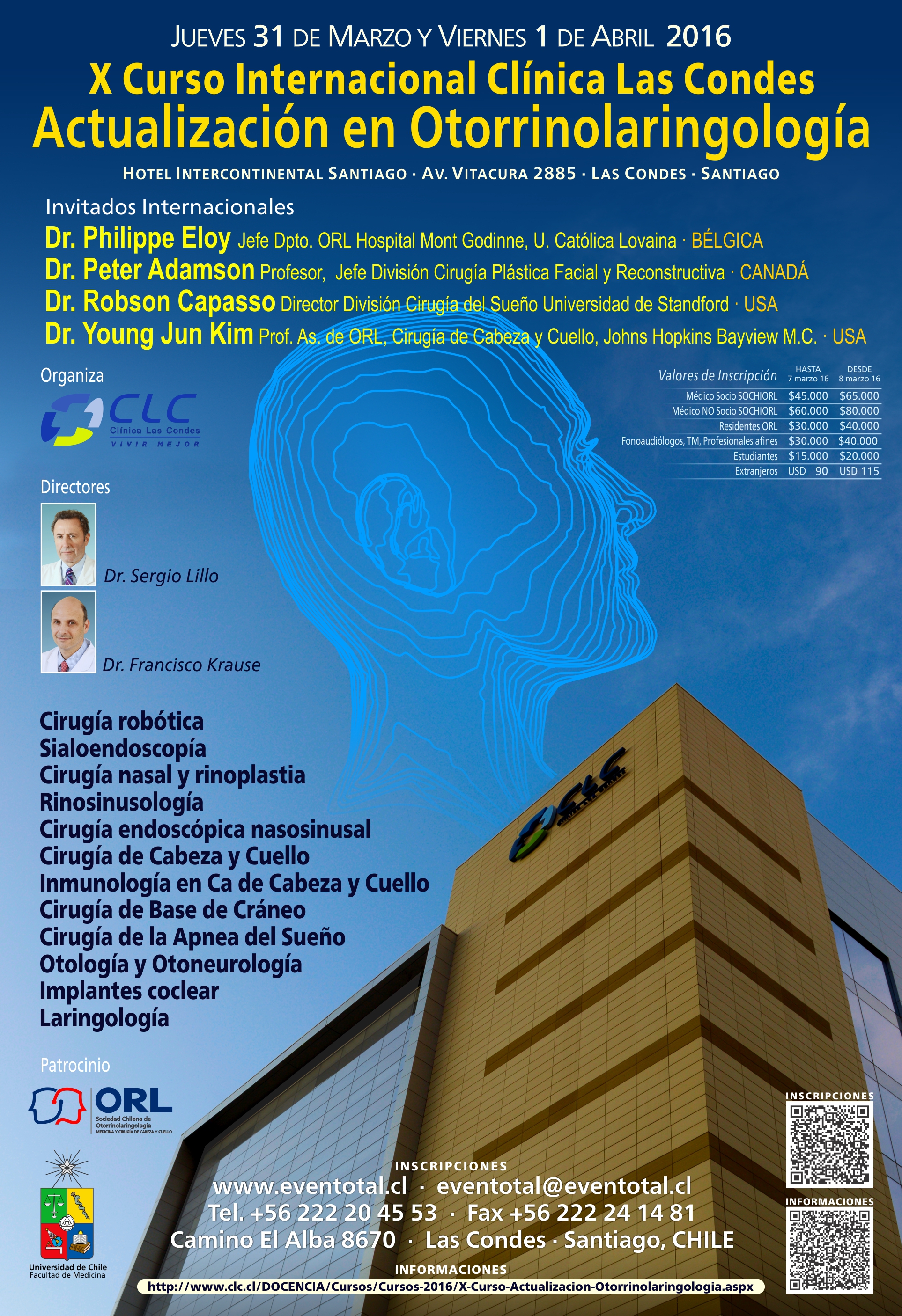 X Curso internacional Clínica Las Condes: actualización en otorrinolaringología