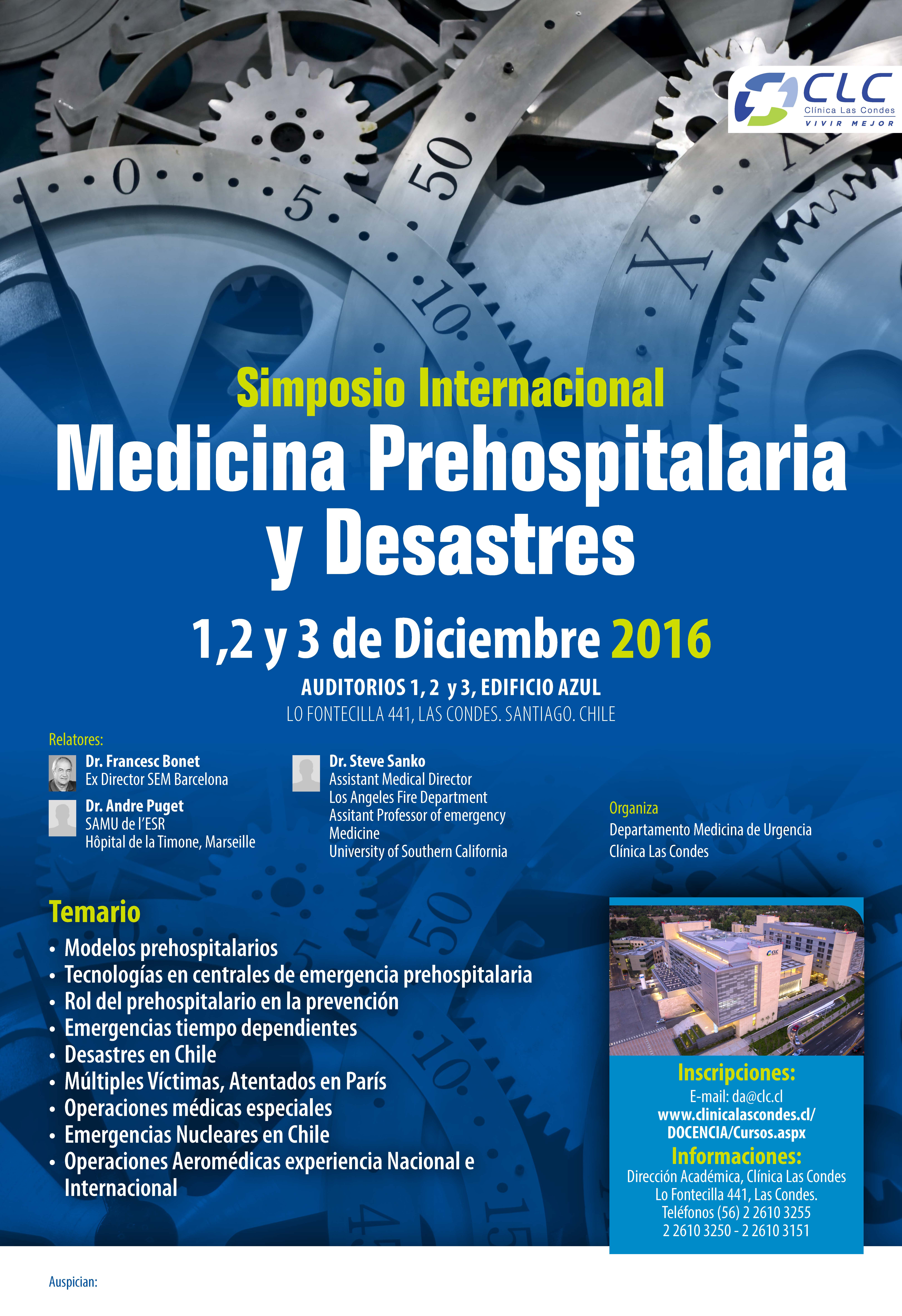 Simposio internacional: medicina prehospitalaria y desastres