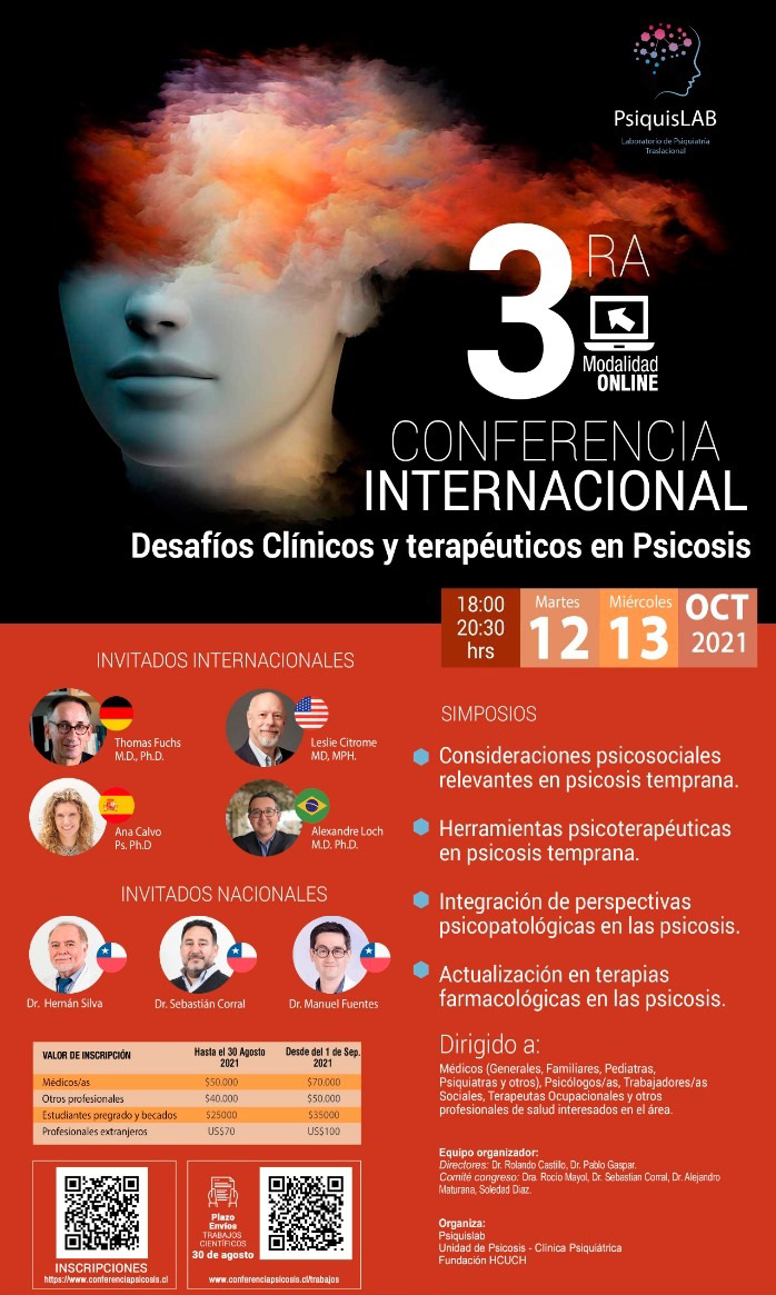 III Conferencia internacional: “Desafíos clínicos y terapéuticos en psicosis”