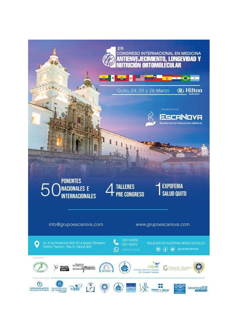 Primer congreso internacional de medicina antienvejecimiento longevidad y nutrición ortomolecular