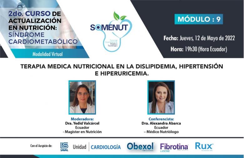 Terapia médica nutricional en dislipidemia, hipertensión e hiperuricemia
