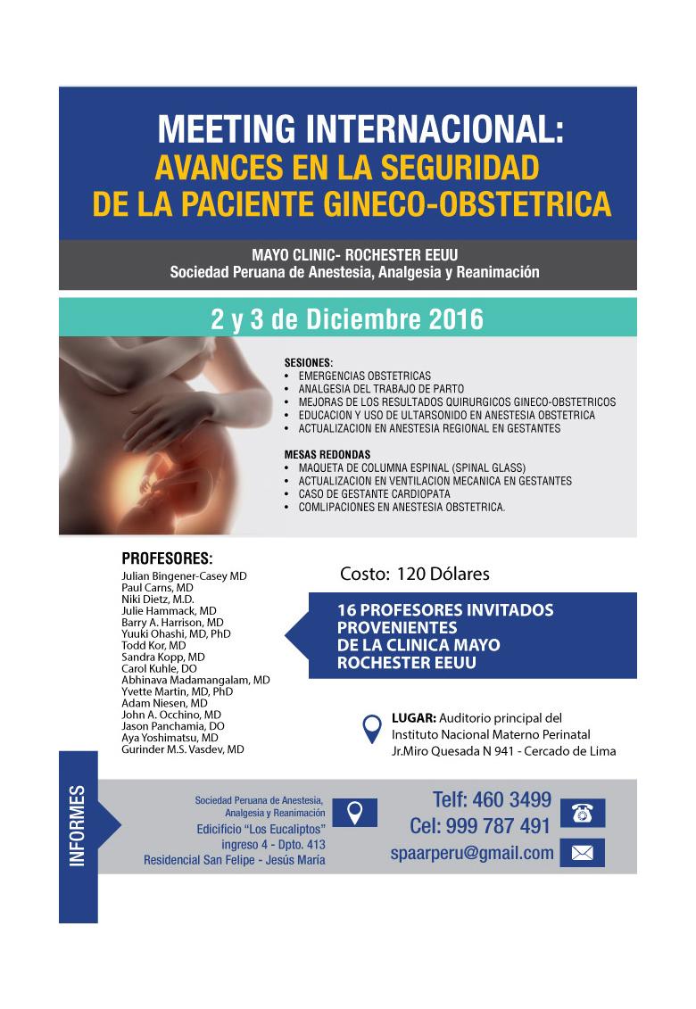 Encuentro internacional para la seguridad de la paciente gineco-obstétrica