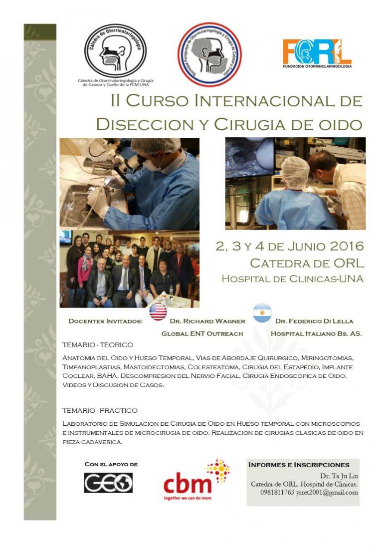 II curso internacional de disección y cirugía de oído