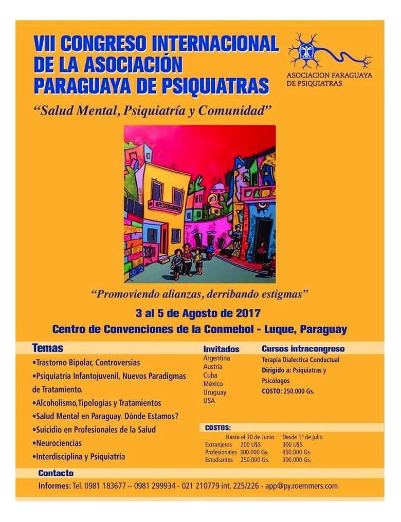 VII Congreso internacional de la Asociación Paraguaya de Psiquiatras