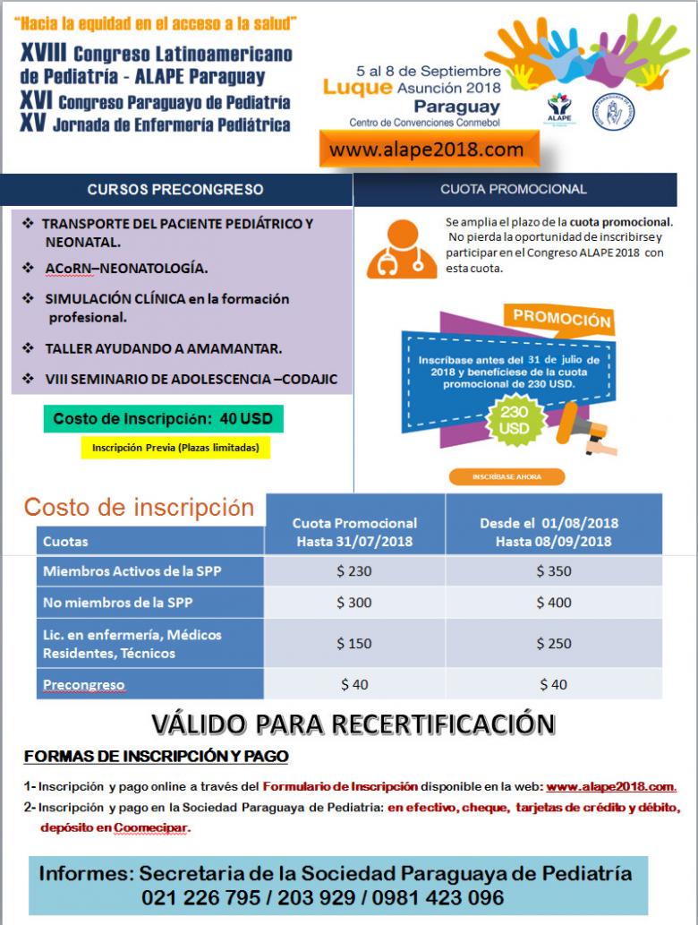 XVIII Congreso latinoamericano de pediatría - ALAPE Paraguay
