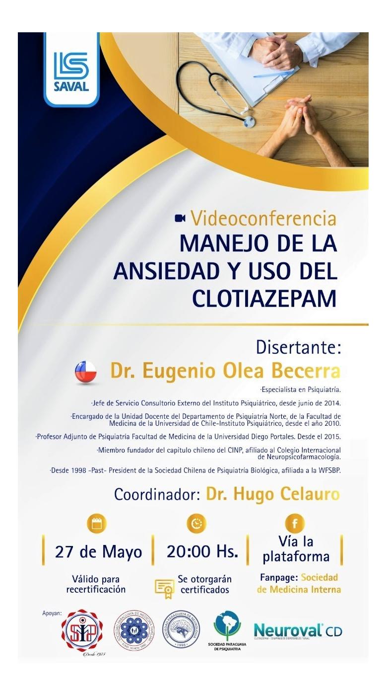 Videoconferencia: manejo de la ansiedad y uso de clotiazepam