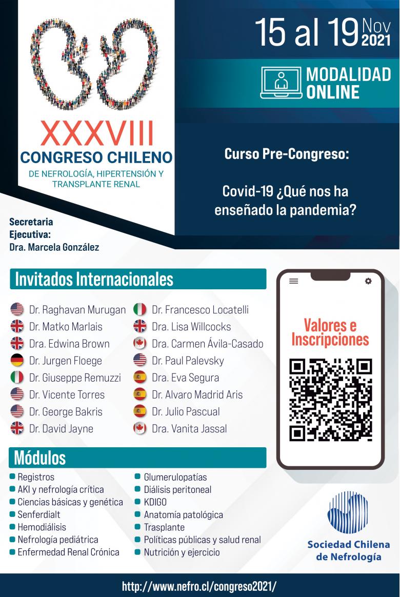 XXXVIII Congreso chileno de nefrología, hipertensión y trasplante renal