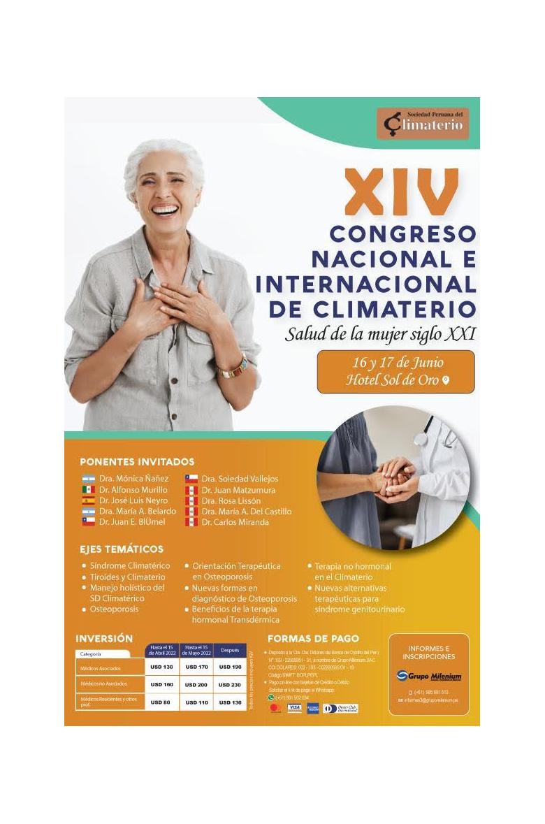 XVI Congreso nacional e internacional de climaterio